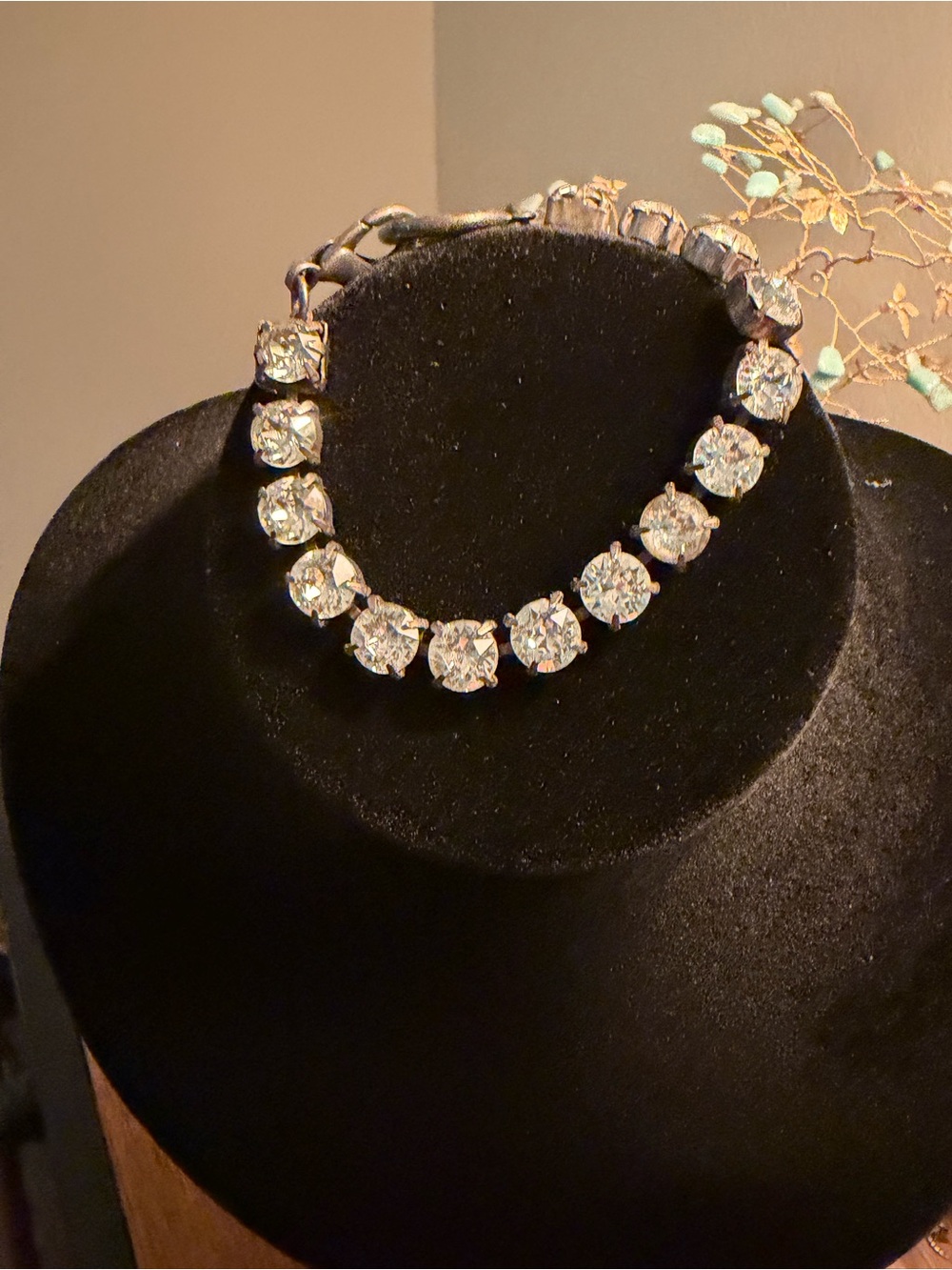 French Kande Gold Brass Crystal Tennis Bracelet - White Crystal Sparkle